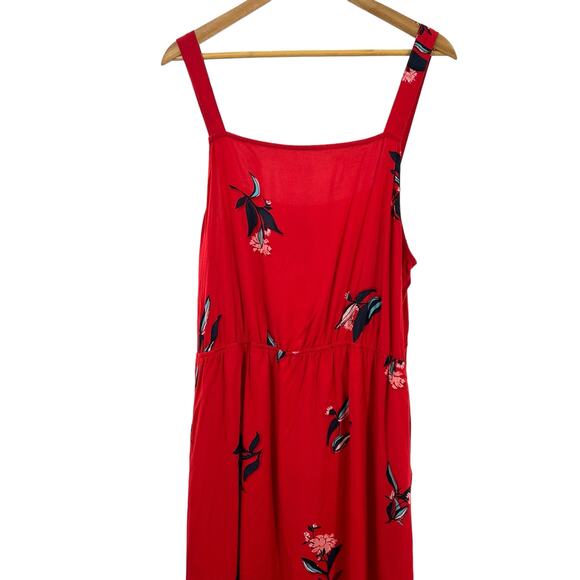 Ava‎ & Vic Bird of Paradise Plus Size 2X Red Summer Dress Spaghetti Straps - Picture 3 of 10